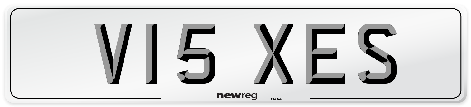 V15 XES Number Plate from New Reg